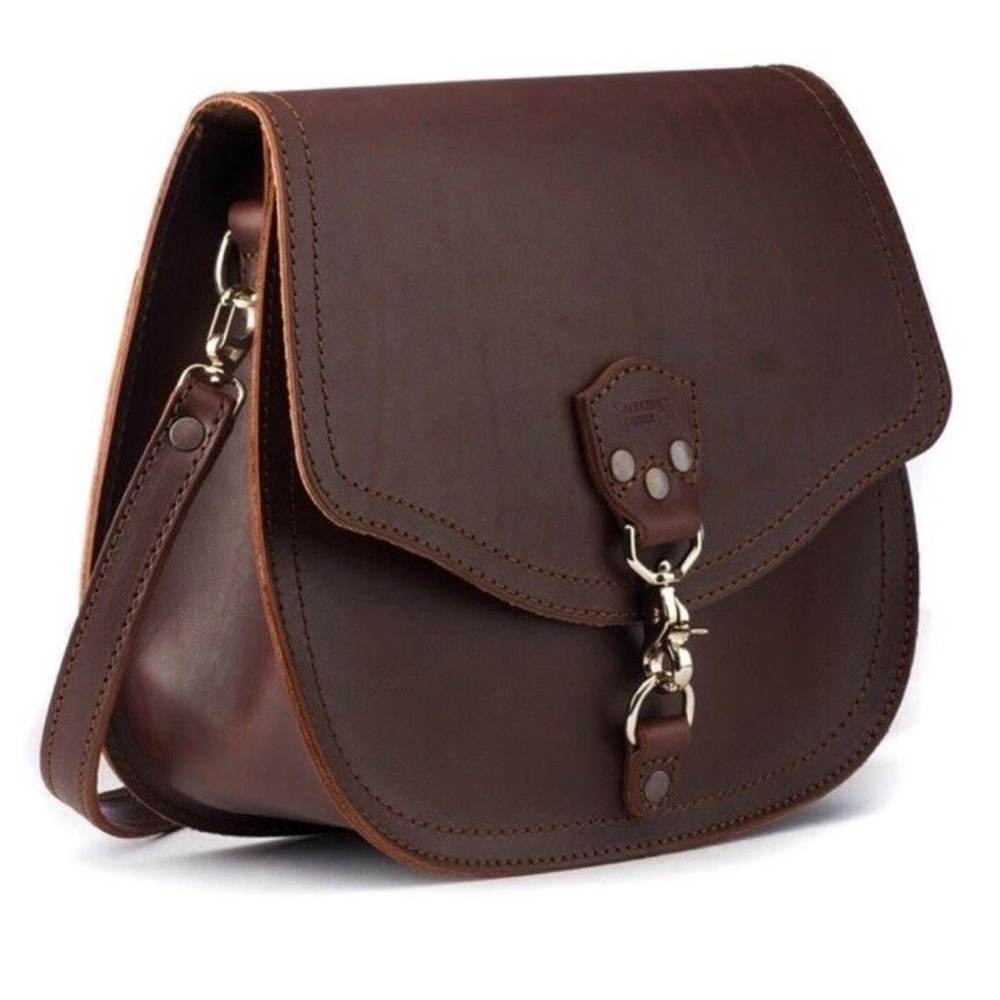 Discontinued Saddleback Leather Hobo Crossbody Saddle Bag Rich Brown
